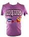 Dig Dug Mens T-Shirt - Classic Arcade Game Image on Distressed Purple