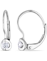 10k White Gold 1/4ct TDW Diamond LeverBack Earrings (0.25 Cttw, H-I Color, I2-I3 Clarity)