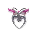 14 Fuschia Heart Slide Necklace Sterling Silver Jewelry