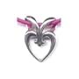 14" Fuschia Heart Slide Necklace Sterling Silver Jewelry