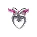 14 Fuschia Heart Slide Necklace Sterling Silver Jewelry