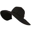 UPF Sun Beach Hat Ribbon Floppy Packable Adjustable Black