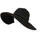 UPF Sun Beach Hat Ribbon Floppy Packable Adjustable Black