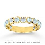 14k Yellow Gold Bezel Cabochon Moonstone Stackable Ring