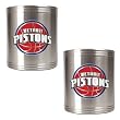 Detroit Pistons 2pc Stainless Steel Can Holder Set - Primary Logo NBA Basketball