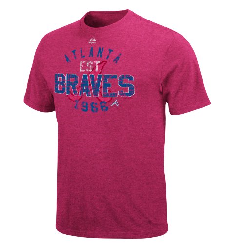 MLB Atlanta Braves Short Sleeve Basic Tee (Cardinal Heather, X-Large)