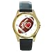 Round Gold Metal Watch of I Love Football (Raiders, Steelers, Chargers, Titans, Cardinals, Bears, Cowboys, Packers, Giants, Eagles, 49ers, Seahawks, Buccaneers, Redskins)