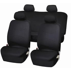 On Sale.... Univerisal Full Set Car Seat Covers Solid Black 114