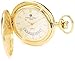 Charles-Hubert, Paris 3900-G Classic Collection Gold-Plated Polished Finish Hunter Case Quartz Pocket Watch