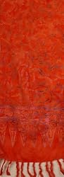 Rayon Scarf - Abstract Batik on Orange