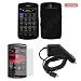BlackBerry Storm2 9550 Combo Solid Black Silicon Skin Case + LCD Screen Protector + Rapid Car Charger for BlackBerry Storm2 9550 + Free LiveMyLife Wristband