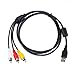 USB Male A to 3 RCA AV A/V TV adapter Cord Cable for Vizio tv & video
