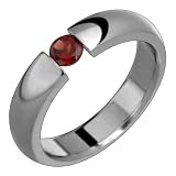 Antim Titanium Ring with Tension Set Garnet