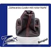 Schaltmanschette Schaltsack f�r VW GOLF 4 97-03 Leder Leder: schwarz Nahtfarbe: rot