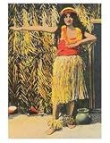 Hawaii Giclee Art Print Hula Girl Honolulu 11 x 14 in.