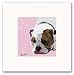English Bulldog Ready to Frame Dog Print: English Bulldog Head on Floor