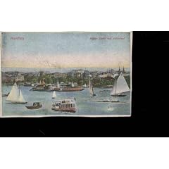 Feldpostansichtskarte Hamburg Au�en Alster von Neustadt nach Eidelstedt 1916 mit Kastenstempel Ersatz Eskadron Dragoner Regt. 13