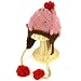 Winter Cupcake Pompom Ski Toddler Kids Girl 1-5 Age Knit Trapper Beanie Hat Pink