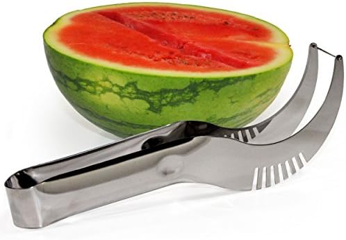 Watermelon Knife & Fruit Server Tongs - Stainless Steel Watermelon Slicer & Melon Cutter Knife (1)