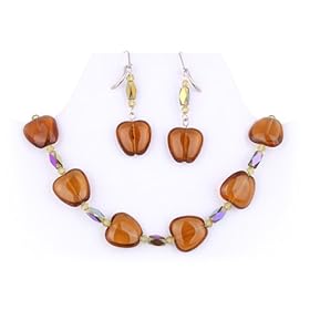 Topaz Bead Necklace and Earrings Set