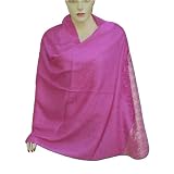 Handmade Self Design Viscose Stole With Golden Border Women Outerwear Dress (Free Shipping) Stle0052rr