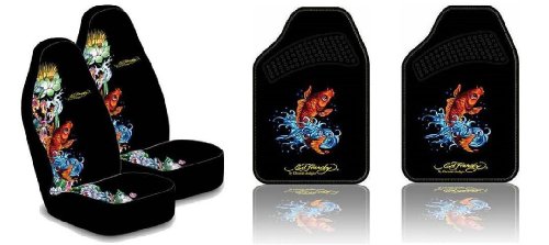 Ed Hardy Koi Fish Seat Covers & Floor Mats 4-pc Set