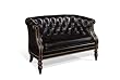 Noir Black Leather Settee