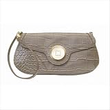 Glazed Croco Wristlet in Putty