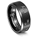 Three Keys Jewelry 8mm Men Tungsten Carbide Wedding Engagement Band Black Polished Beveled Edge Etched Deer Head Hunting Size 6-14.5