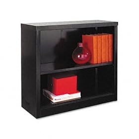 Alera SB623034BL 34-1 2 by 13 by 30-Inch Steel Bookcase with 2 Shelves, Black by Alera