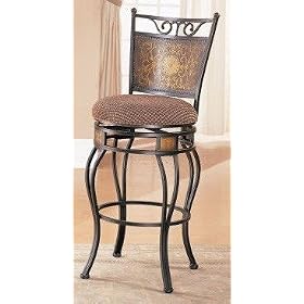 30H Swivel Metal Bar Stool - Dark Brown Finish by visiondecor Furniture