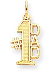 10K Yellow Gold #1 Dad Charm Father Jewelry FindingKing