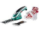 BOSCH Isio Set 2 blades: cordless grass shears + hedge cutters + free gloves