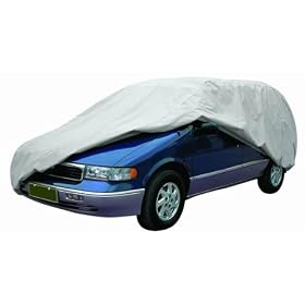 GSI Super Quality Basic-Guard SUV-Van-Minivan Cover -Large Size, Fits Vehicles From 14'1" to 15' - 100% Polypropylene - Gray