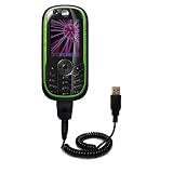 Coiled Power Hot Sync and Charge USB Data Cable w/ Tip Exchange for the Motorola E1060 - Gomadic Brand