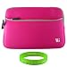Dell Inspiron 14R i14RN4110-8073DBK 14 Inch Laptop Ultra Protective Hot Pink Neoprene Sleeve Case + VanGoddy Live*Laugh*Love Wristband