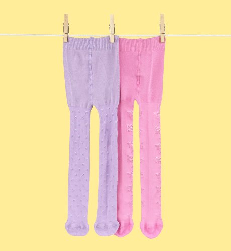 2 Younger Girls Butterfly Design Tactelandreg Tights