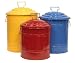 Houston International 6519E Steel Storage Cans 3-Pack, Red/Blue/Saffron