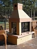 Mirage Stone Outdoor Open Gas Fireplace (Copper/Tan)