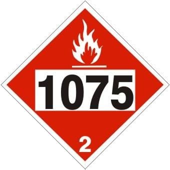 Noticester DOT-10751 1075 Butane LPG Propane Flammable Gas Hazard Class 2 D.O.T HM-206 10.75x10.75 Aluminum