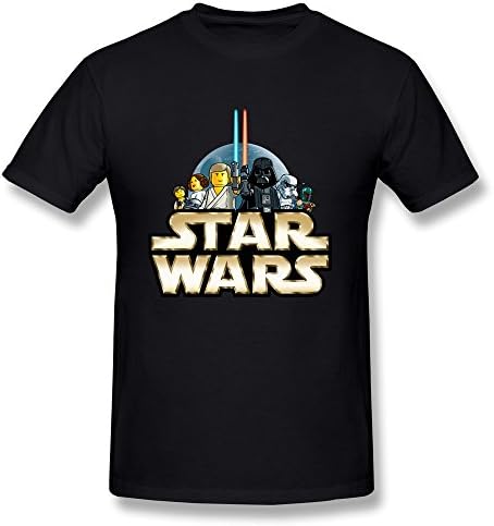Weilida Mens Star Wars Cartoon Logo T-shirt XXL Black