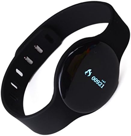 VZISOU SW6 Smart Bracelet Bluetooth Pedometer with Tracking Steps,Distance,Calories/Anti-Lost,Call Reminder,Messages Reminder Compatible For iOS iPhone 5/6 Android Phone Samsung -Black