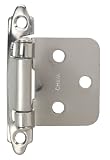 Hardware House 64-4559 Contractor Pack Flush Cabinet Hinge, Satin Nickel, 10-Pack