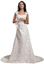 Hot Sale GEORGE BRIDE Elegant Lace Strap Sweetheart Neckline Wedding Dress Size 14 Ivory