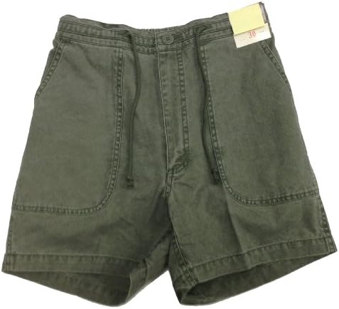 Weekender The Original Deck Elastic Waistband Back Rugged Cotton Mariner Cloth Shorts in Olive - 38