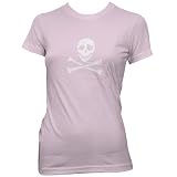 Pirate Skull (White) Ladies Fine Jersey T-Shirt