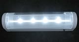 6-1/4 x 1-1/2 Led Closet Light. Operates on (4) AA Batteries. 30,000 Hour Life.
