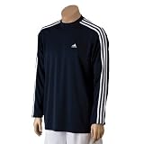 Mens Adidas Clima Loose-Fit L/S - Dark Navy/White