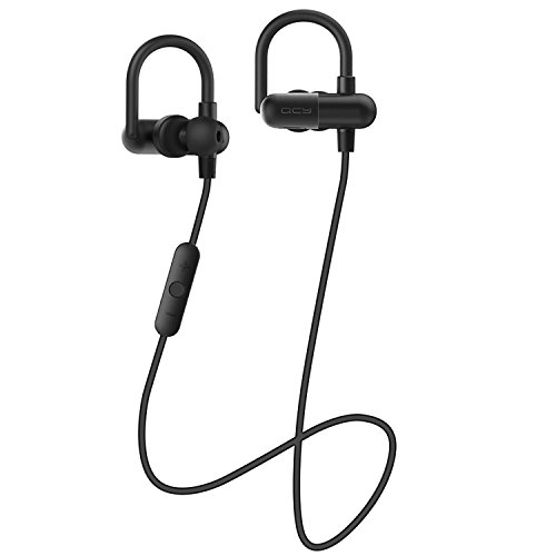 COULAX Bluetooth Headphones V4.1 Wireless Sports Headset with Mic/APT-X and Memory Metal Ear Hooks for iPhone, iPad Pro, Android