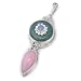 Sterling Silver Aqua Blue Calcite disk , Pink Opal & Opal Doublet Pendant By Sajen